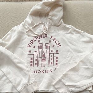 Virginia Tech Hokies White cropped Hoodie. Size M